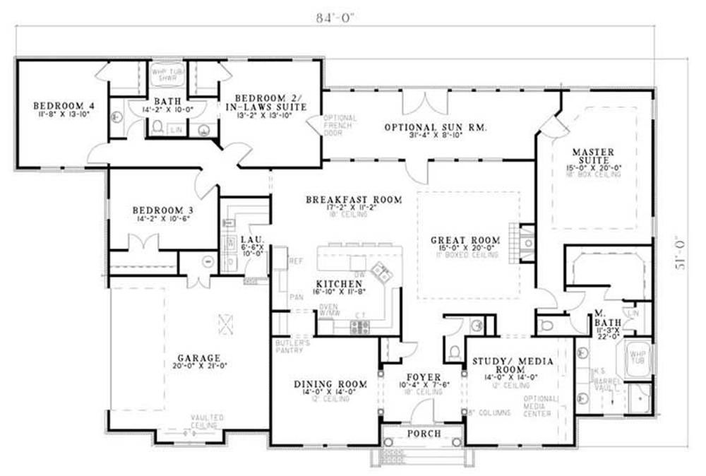 Country Home Plan 4 Bedrms 2 5 Baths 2833 Sq Ft 